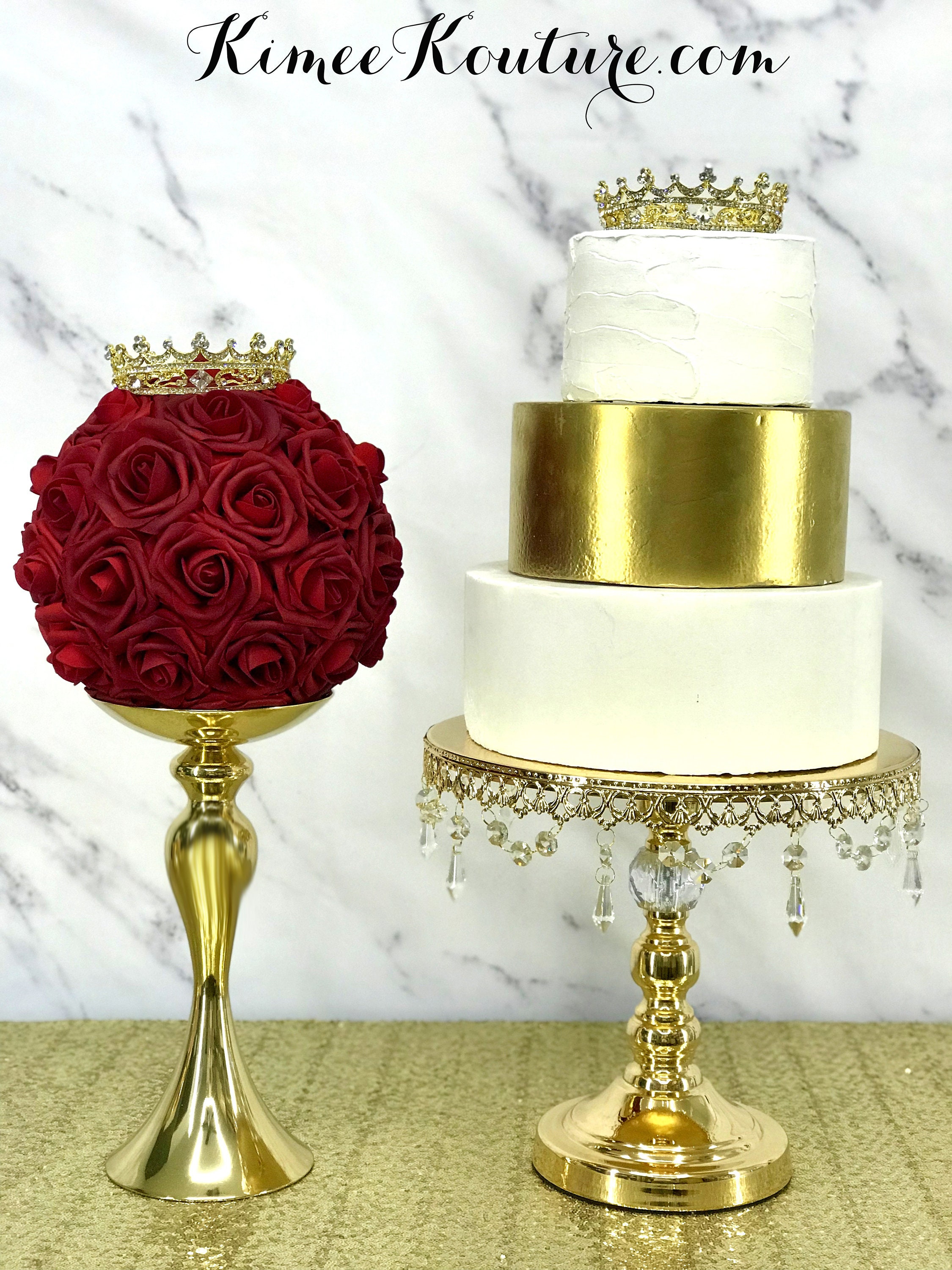 GOLD CROWN Centerpiece. QUINCEANERA Centerpiece. Sweet 16 Centerpiece
