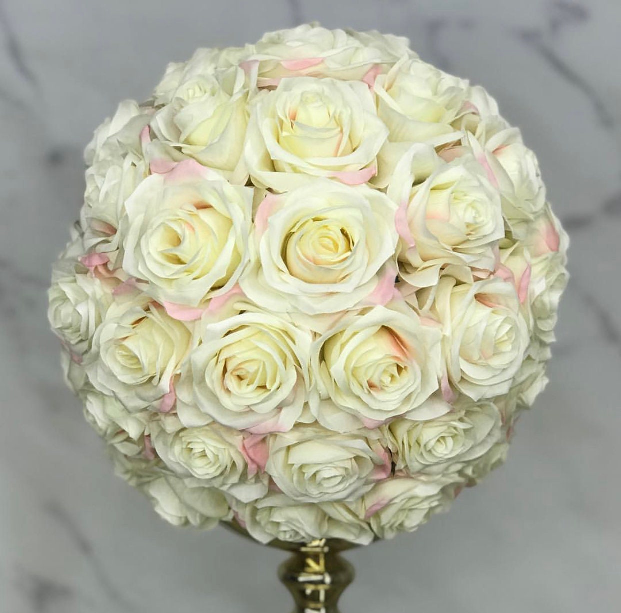IVORY BLUSH Flower Ball. Ivory Flower Ball With Pink BLUSH Etsy