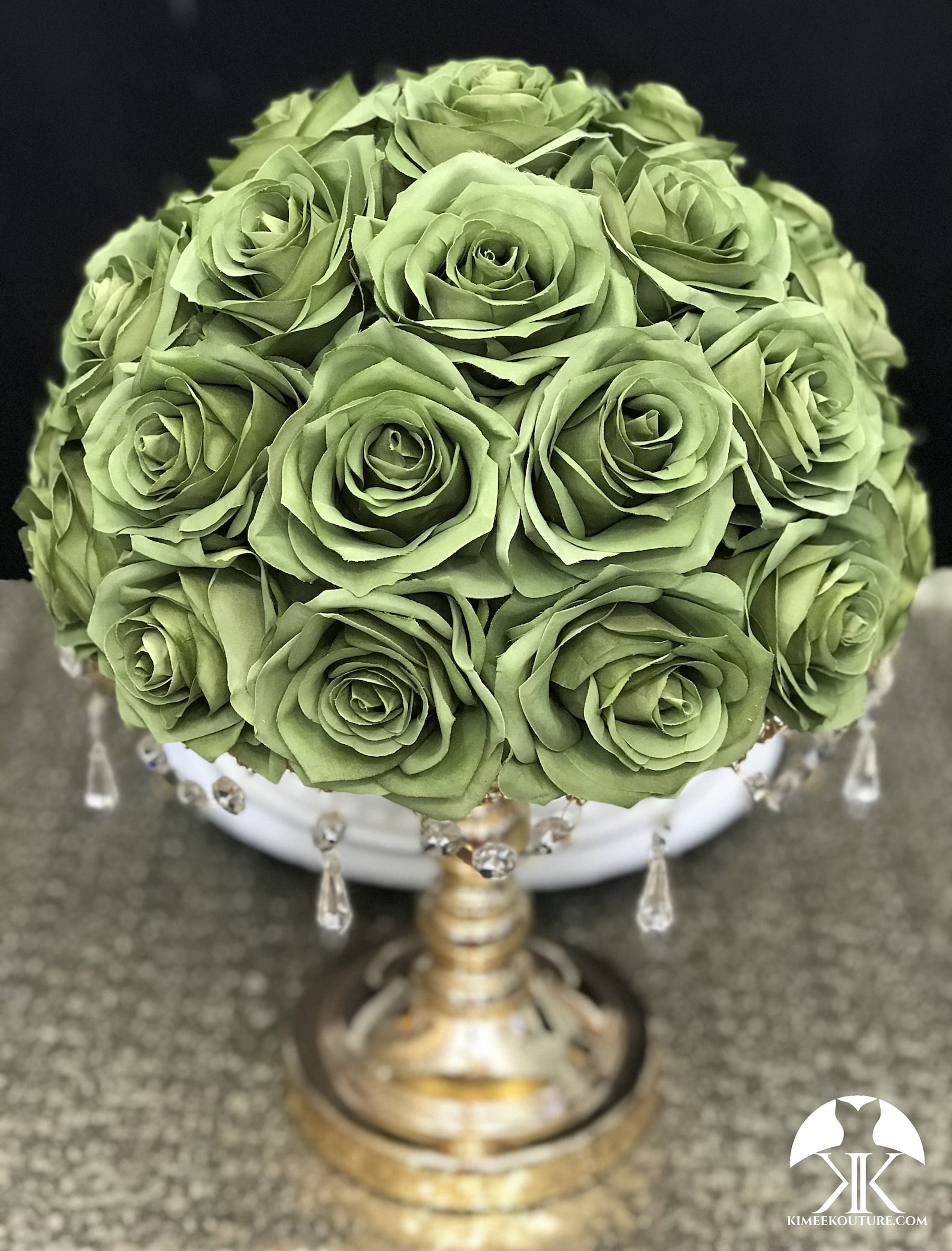 OLIVE GREEN Rose Arrangement. Olive Green Wedding Centerpiece. Etsy