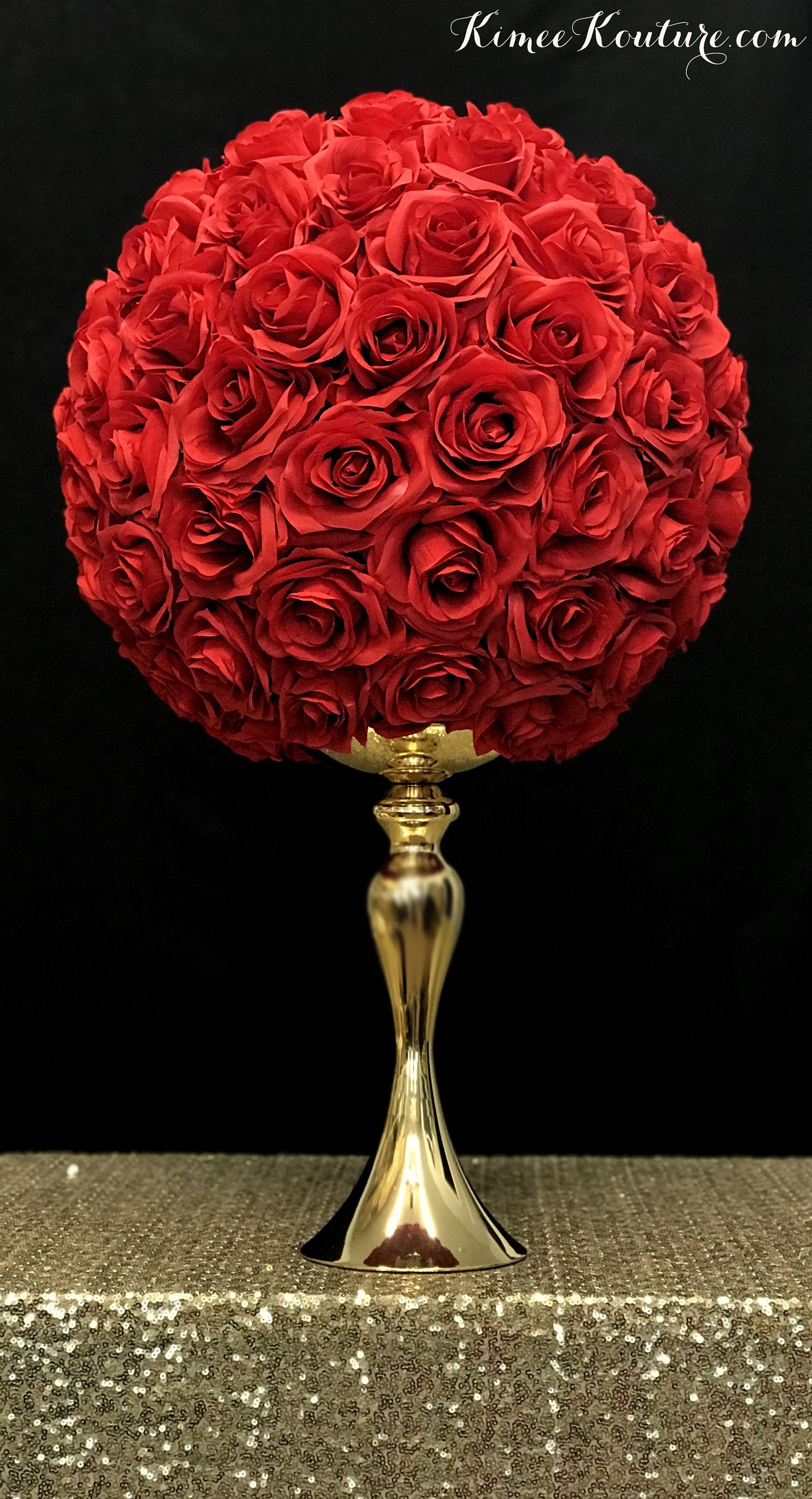 RED Flower Ball Made of Premium Silk Real Touch Roses. Red Etsy