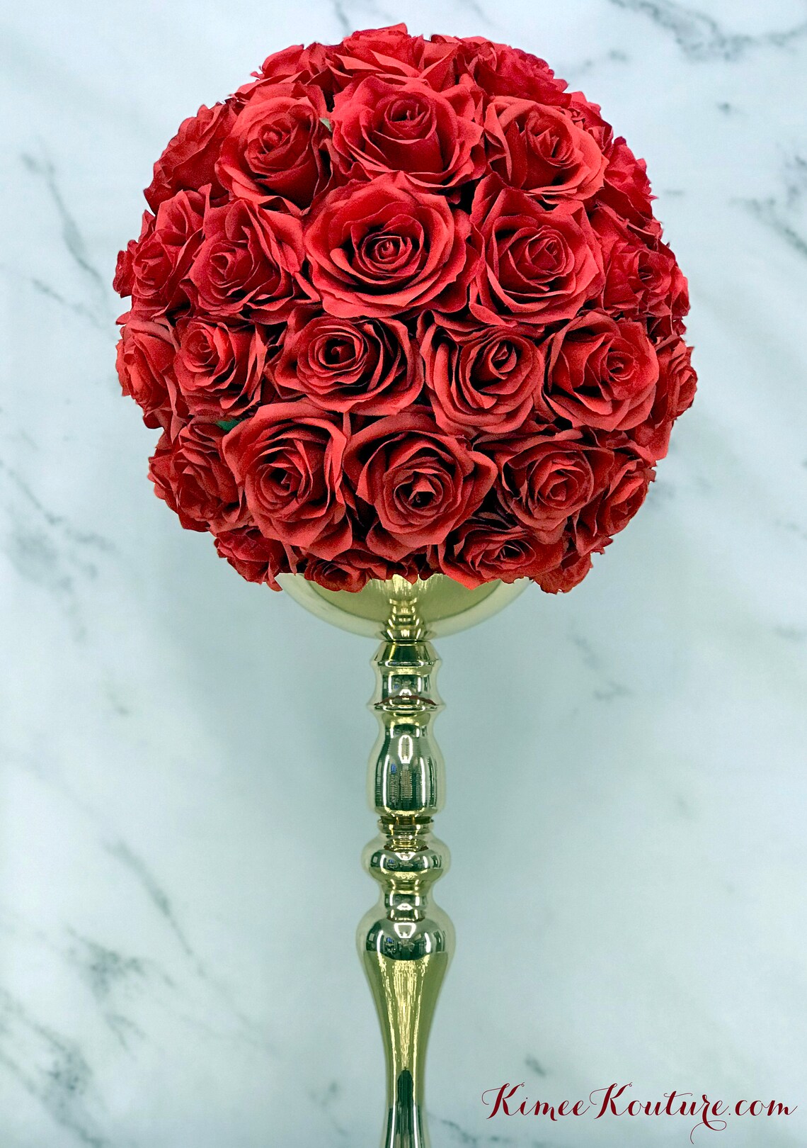 RED Flower Ball. RED Kissing Ball. Bright Red Pomander. Red Etsy