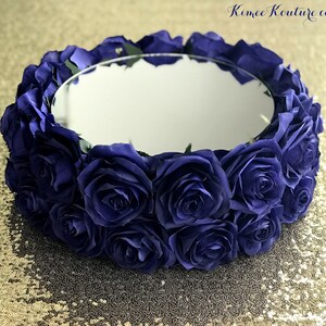 ROYAL BLUE ROSE Cake Stand. Royal Blue Wedding. Wedding Cake Stand ...