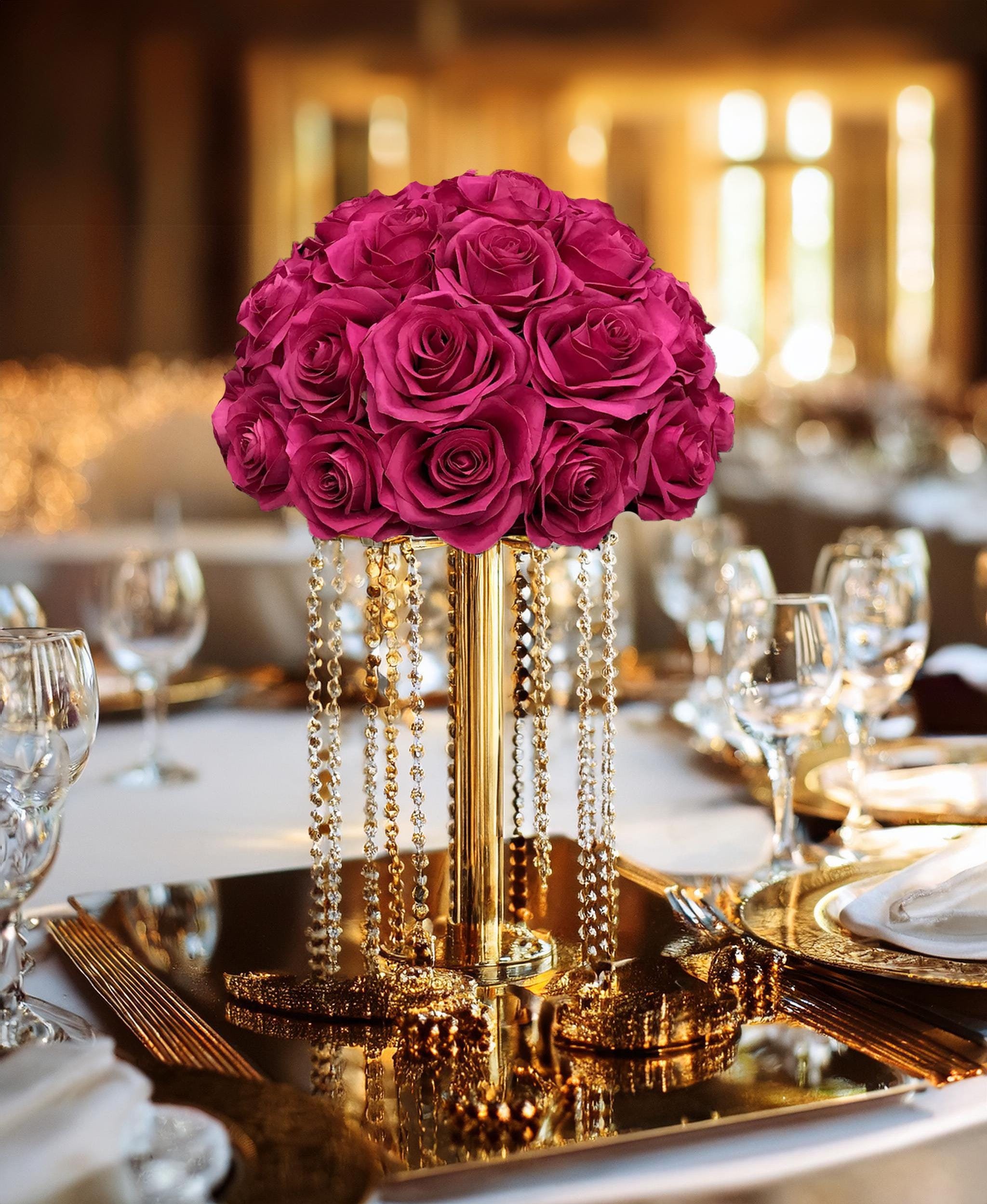 fuchsia and gold wedding