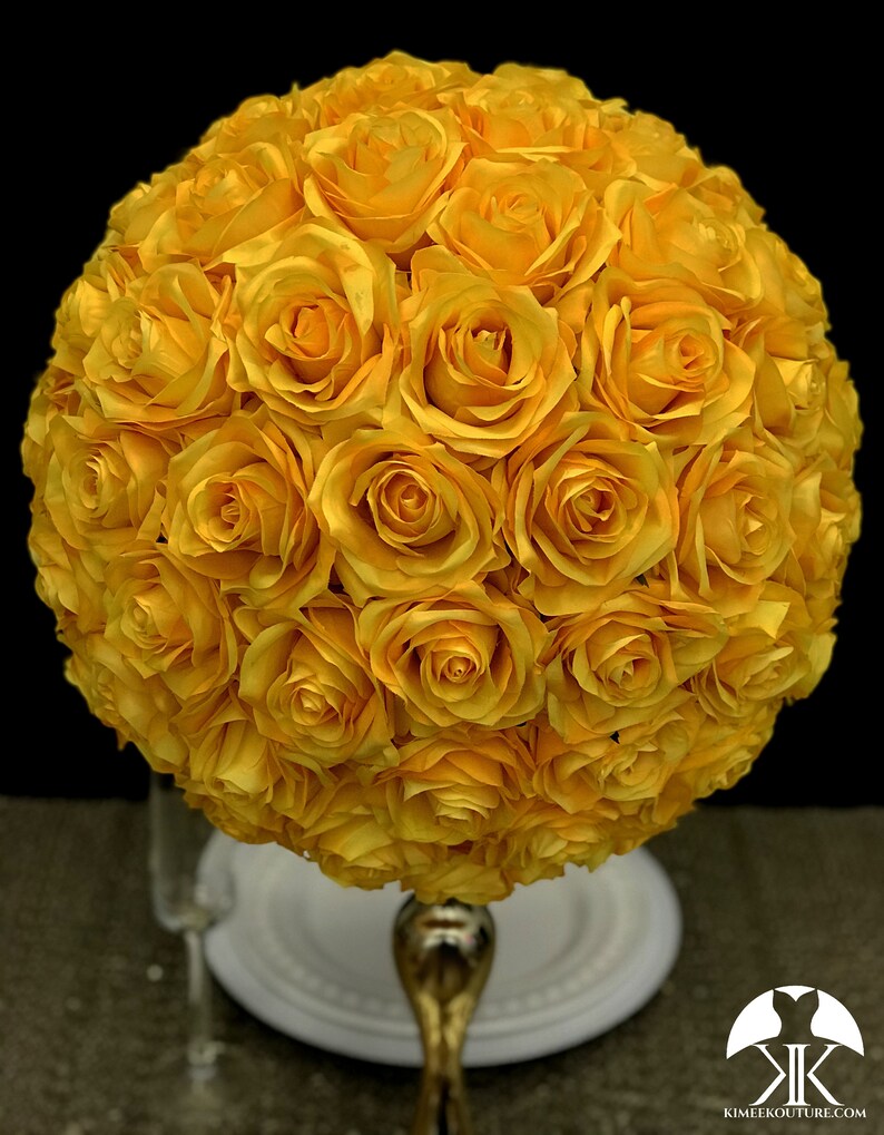 YELLOW Centerpiece. Yellow Flower Ball. Yellow Kissing Ball. Etsy