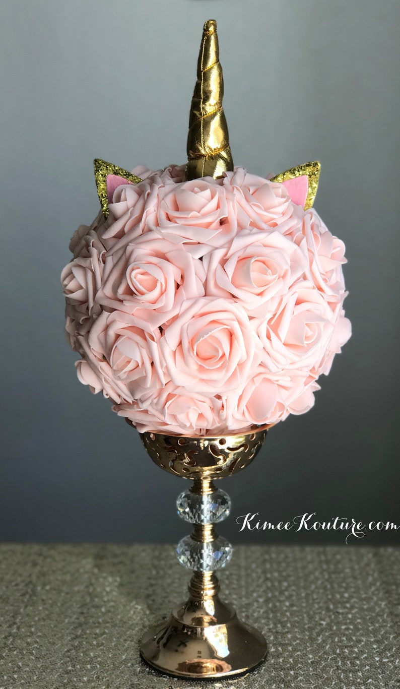 UNICORN Party Centerpiece Unicorn Birthday Party Unicorn Decor Unicorn Decoration Unicorn Flower Ball. Baby Shower. Pick Rose & Horn Color. image 9