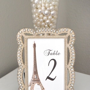 SET OF 5 Eiffel Tower Table Numbers. Parisians Theme Decor. Paris Wedding Decor. French inspired.