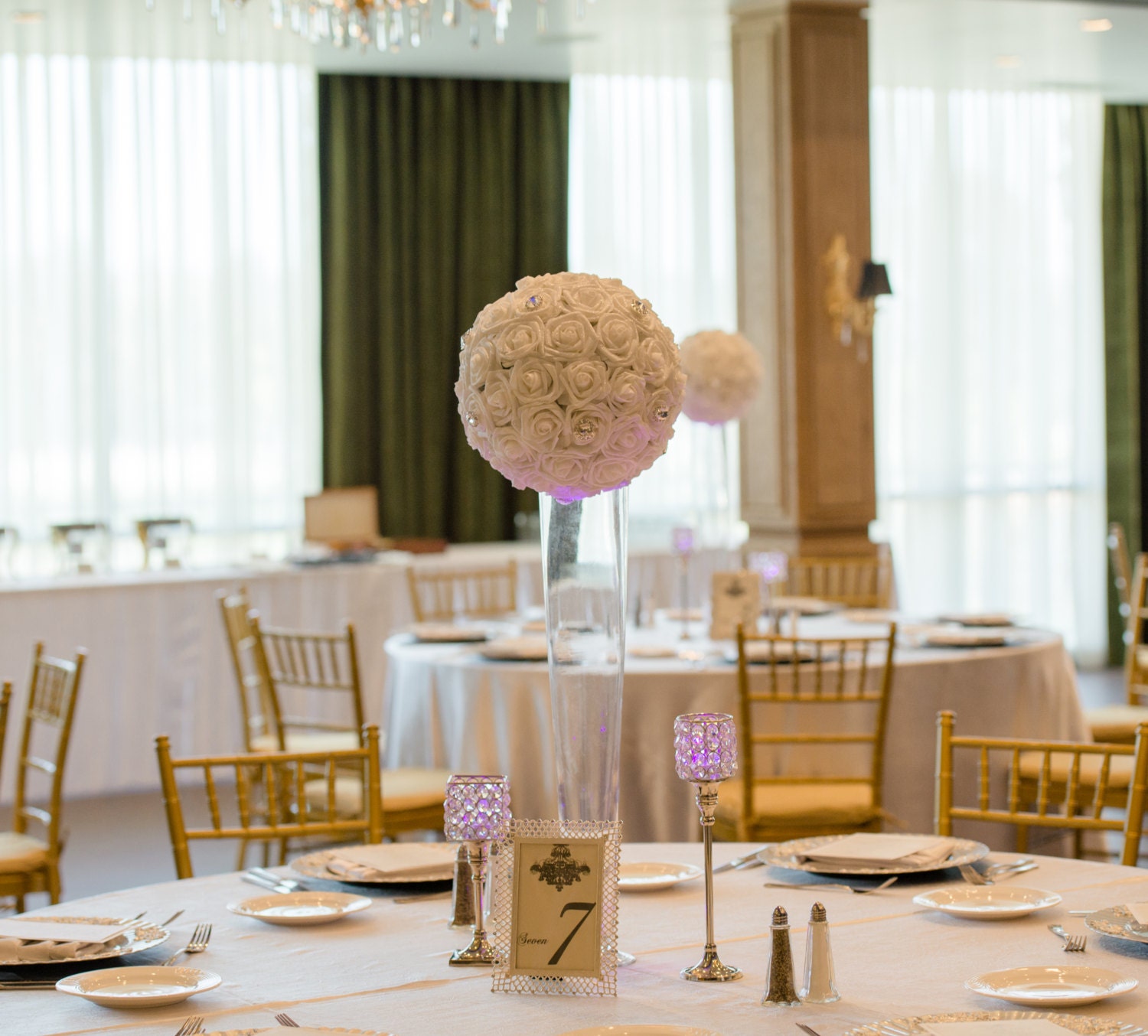 White SPARKLING Kissing Ball With Rhinestone Brooches. Real Etsy