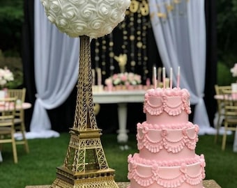 Eiffel Tower Centerpiece Set: Bling Pearl Pomander, Paris Wedding Decor
