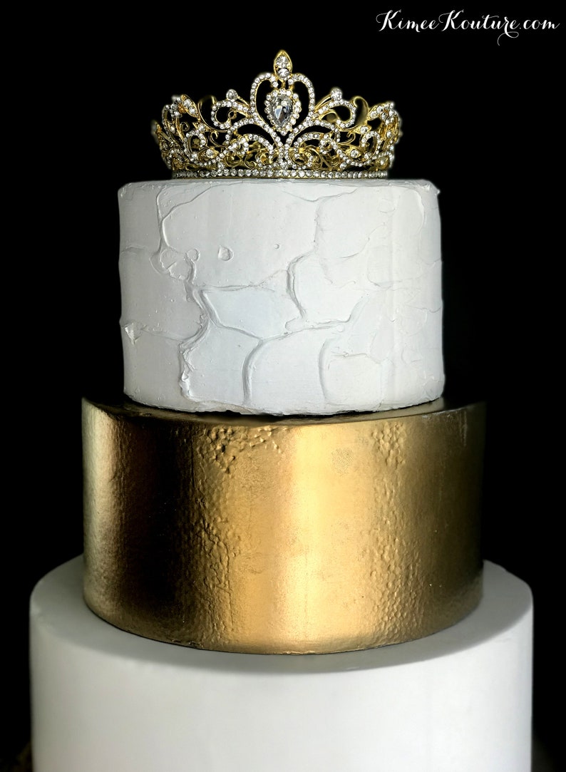 RHINESTONE TIARA Cake Topper. Gold Tiara or Silver Tiara. Etsy