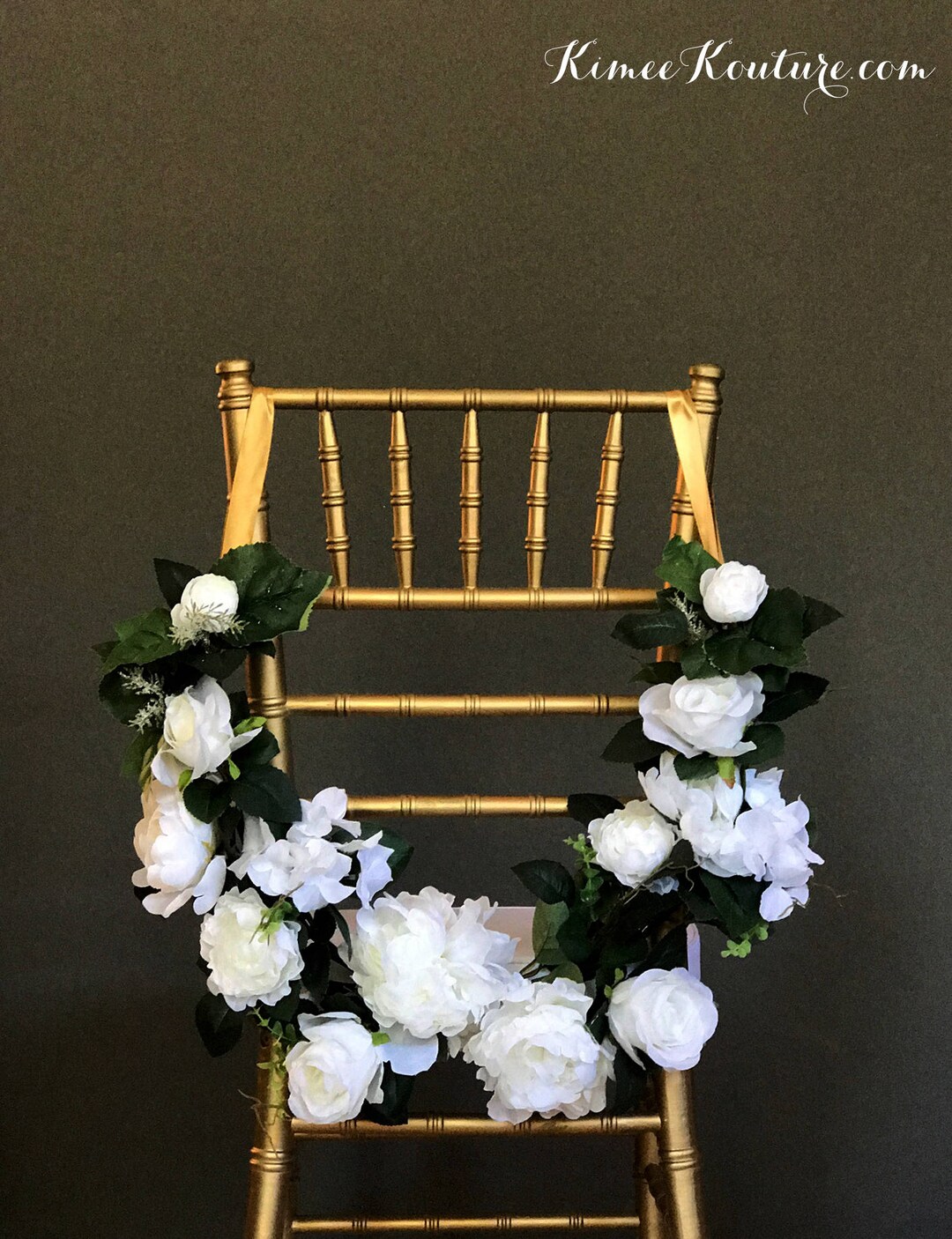 FLORAL CHAIR SWAG. Sweetheart Table Decor. Brides Chair Decor. Etsy