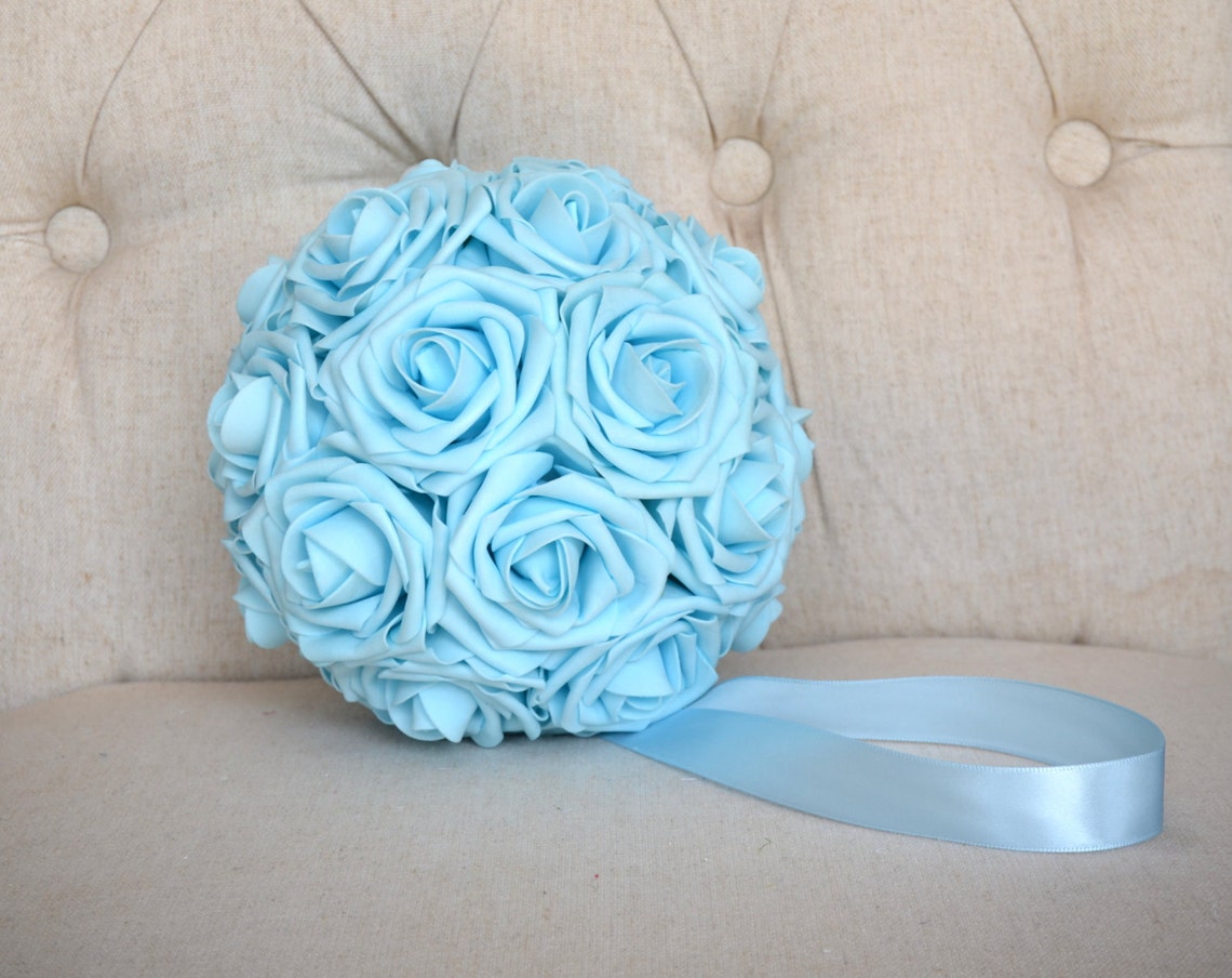 LIGHT BLUE Kissing Ball. Flower Ball. Baby Blue Pomander. Etsy