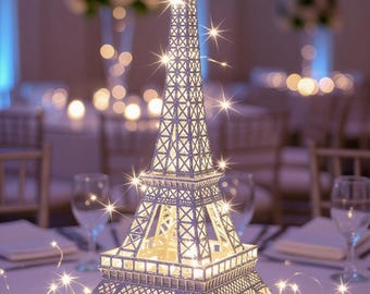 Glitter Eiffel Tower: Paris Theme Wedding Centerpiece