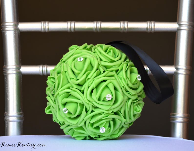 Lime Green Flower Ball. Green Kissing Ball. Lime Green Etsy