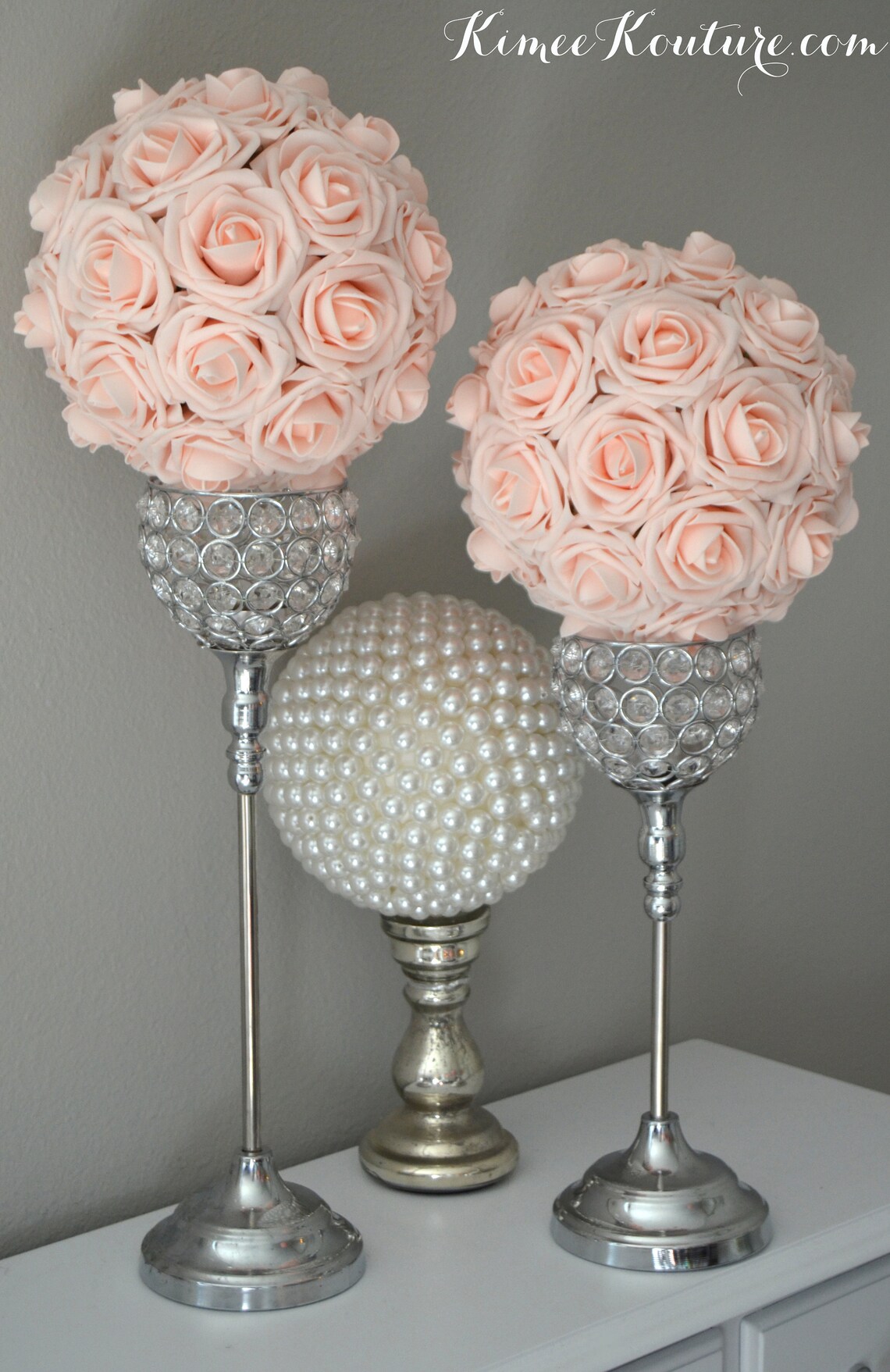 PINK BLUSH Flower Ball. Wedding Centerpiece. Pink Blush Etsy