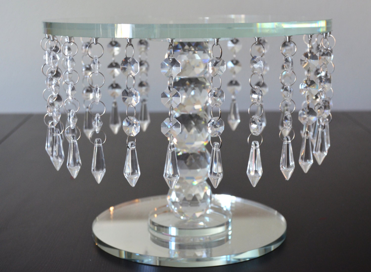 CRYSTAL CAKE STAND. Round Crystal Cake Stand. Wedding Cake Etsy