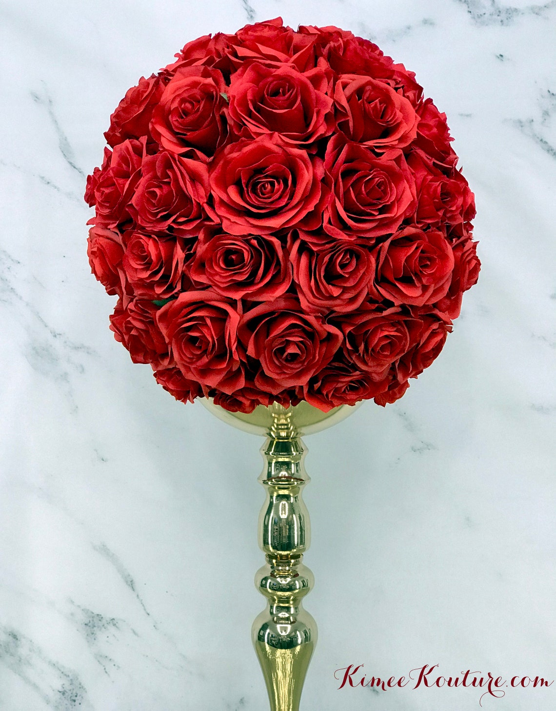RED Flower Ball. RED Kissing Ball. Bright Red Pomander. Red Etsy