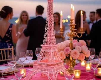 Pink Eiffel Tower Centerpiece: Parisian Party Decor
