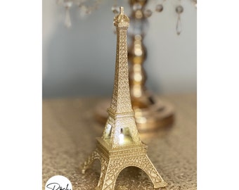 GLITTER LED LIGHT Eiffel Tower Parisians Theme Decor Paris Wedding French Centerpiece Sparkling Silver Gold or Rose Gold