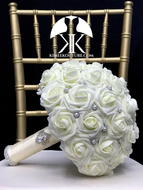 Rhinestone Bridal Bouquet Holder, Crystal Bridal Bouquet, Crystal