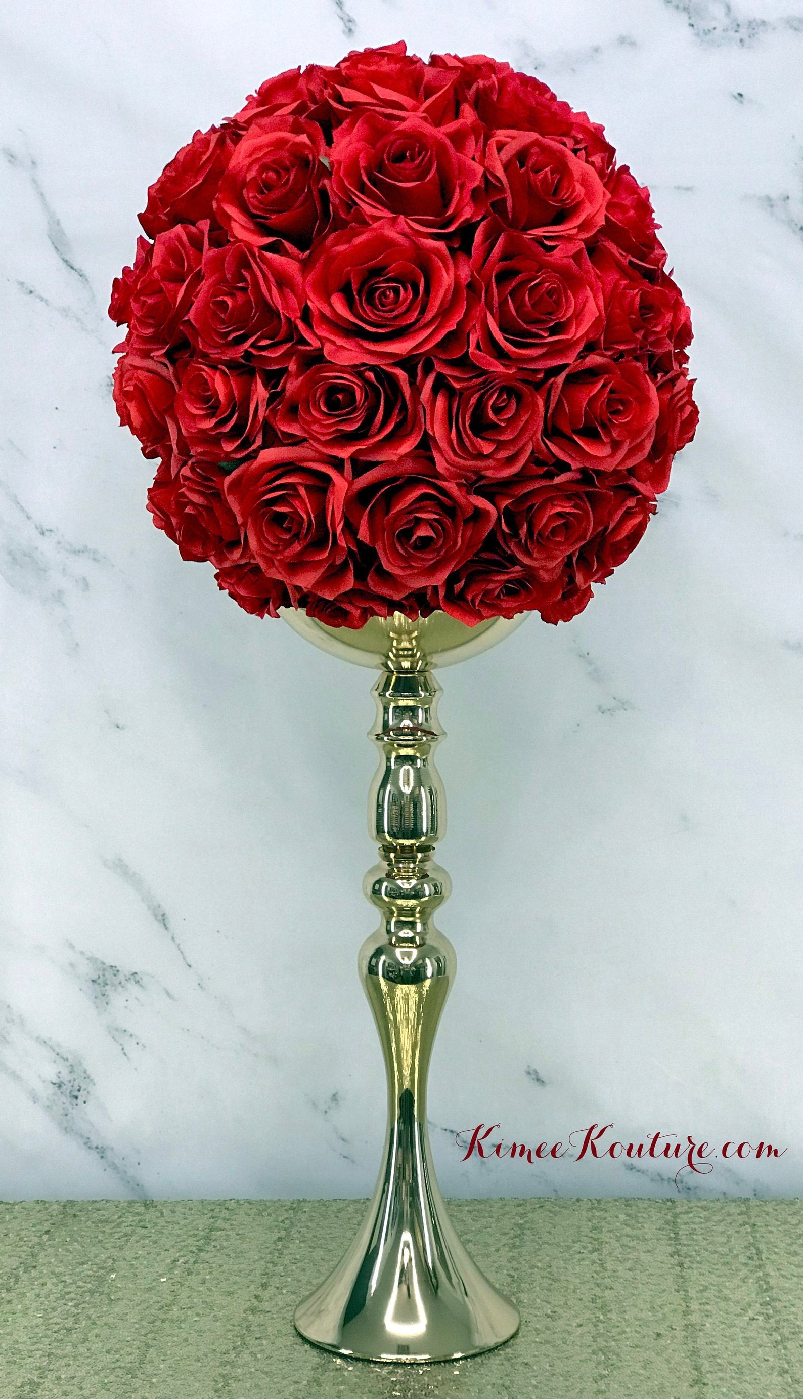 RED Flower Ball. RED Kissing Ball. Bright Red Pomander. Red Etsy