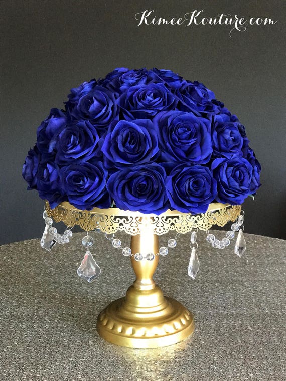 Stunning Royal Blue Rose Personalised Wedding Table Number Name Cards 
