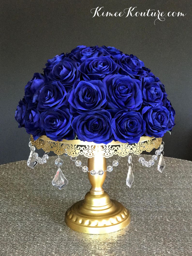 Royal Blue Wedding Centerpiece Floral Arrangement Royal Blue Etsy