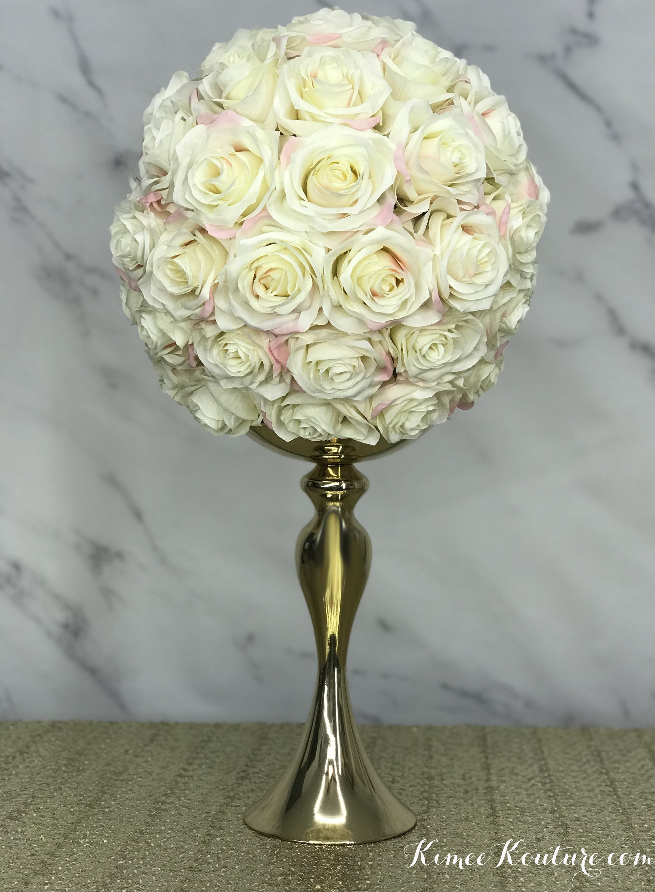IVORY BLUSH Flower Ball. Ivory Flower Ball With Pink BLUSH Etsy