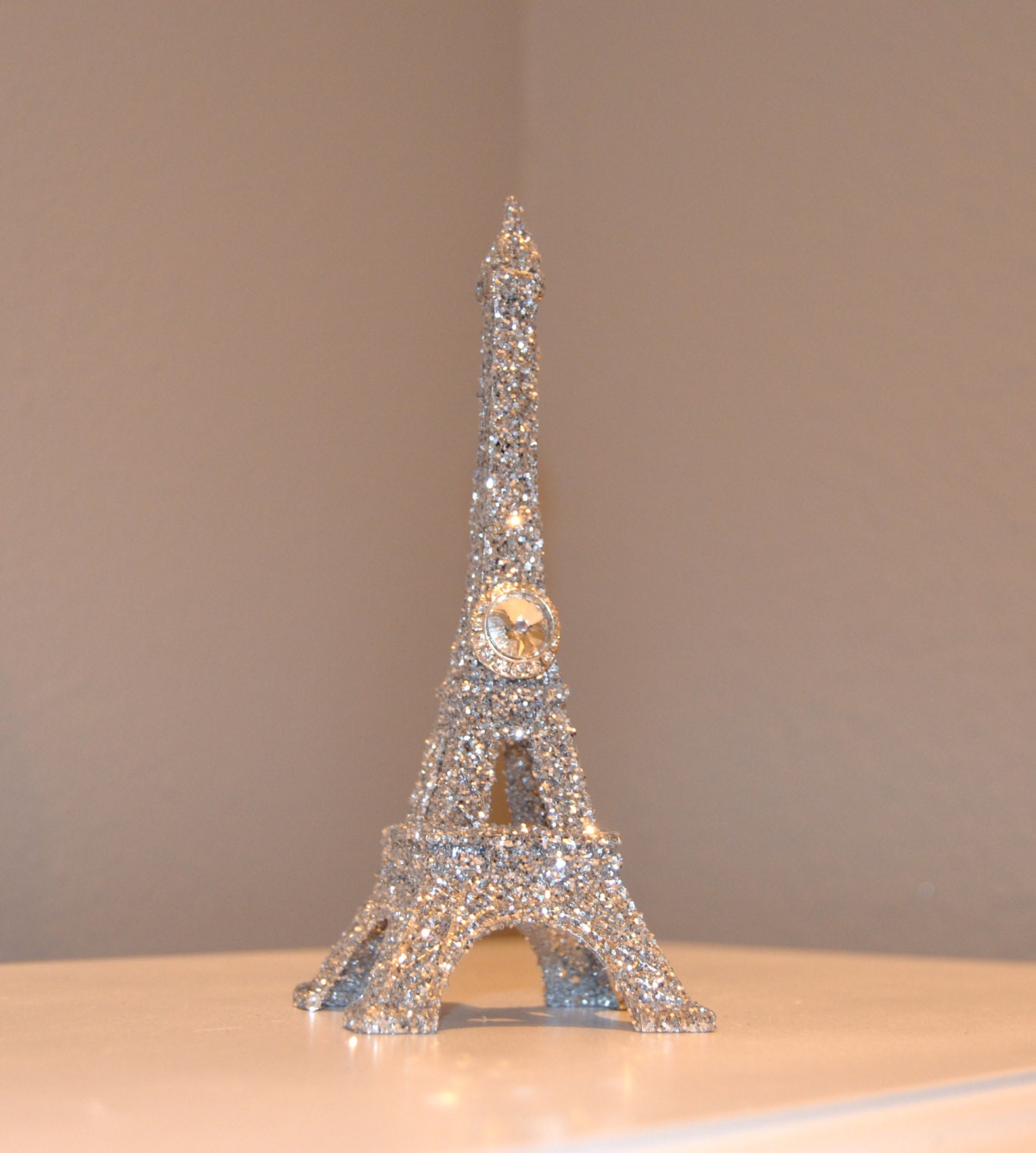 GLITTER EIFFEL Tower Cake Topper With Bling Gem BROOCH Paris Etsy