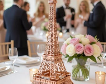 Rose Gold Eiffel Tower: Parisian Party Centerpiece