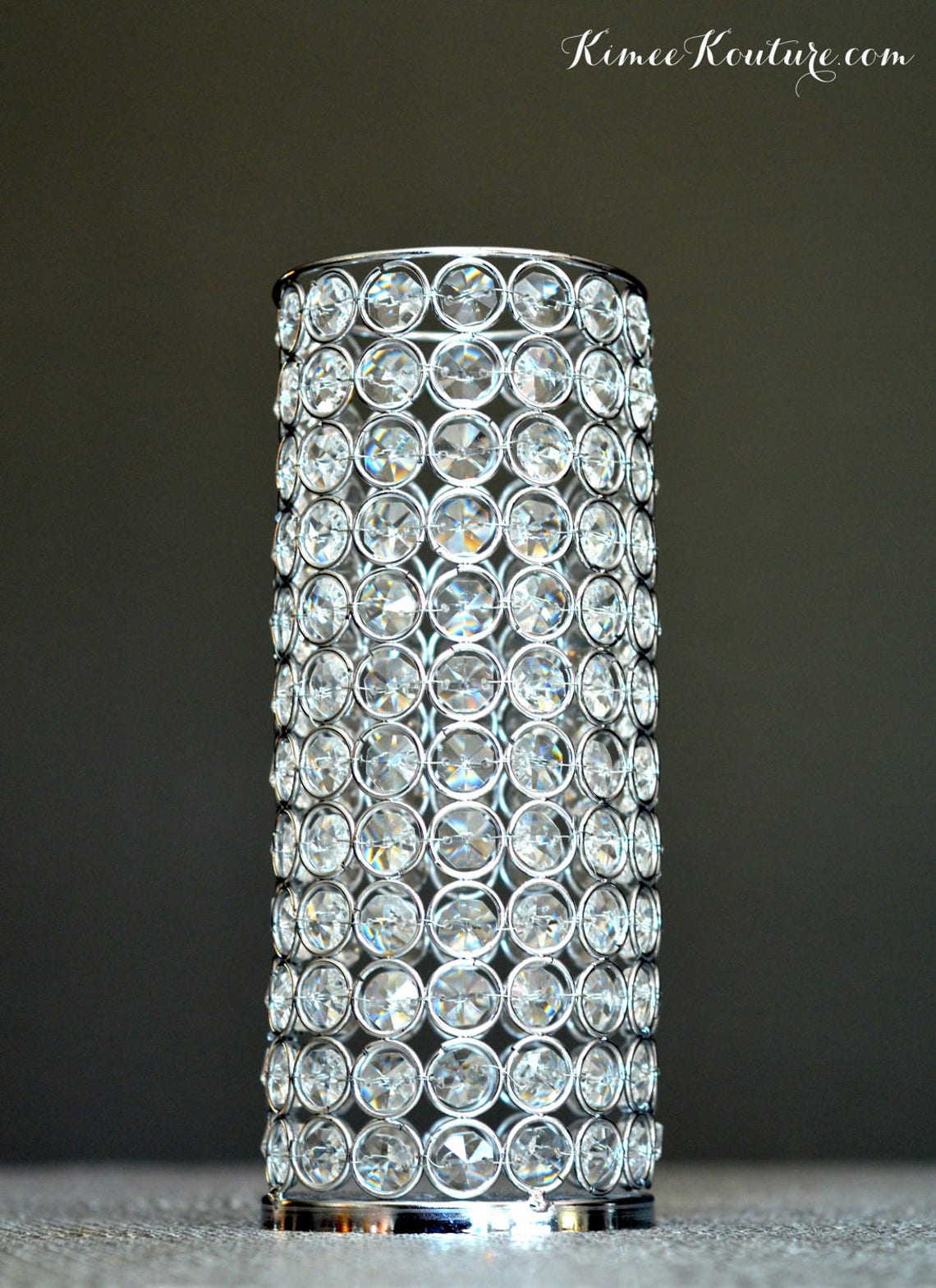 RHINESTONE Candle Holder. RHINESTONE VASE. Silver Bling Etsy