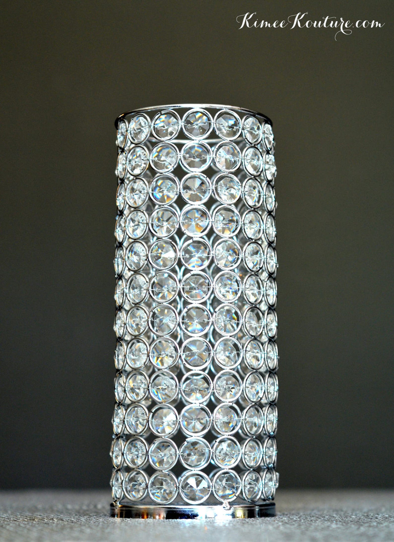 RHINESTONE Candle Holder. RHINESTONE VASE. Silver Bling Etsy
