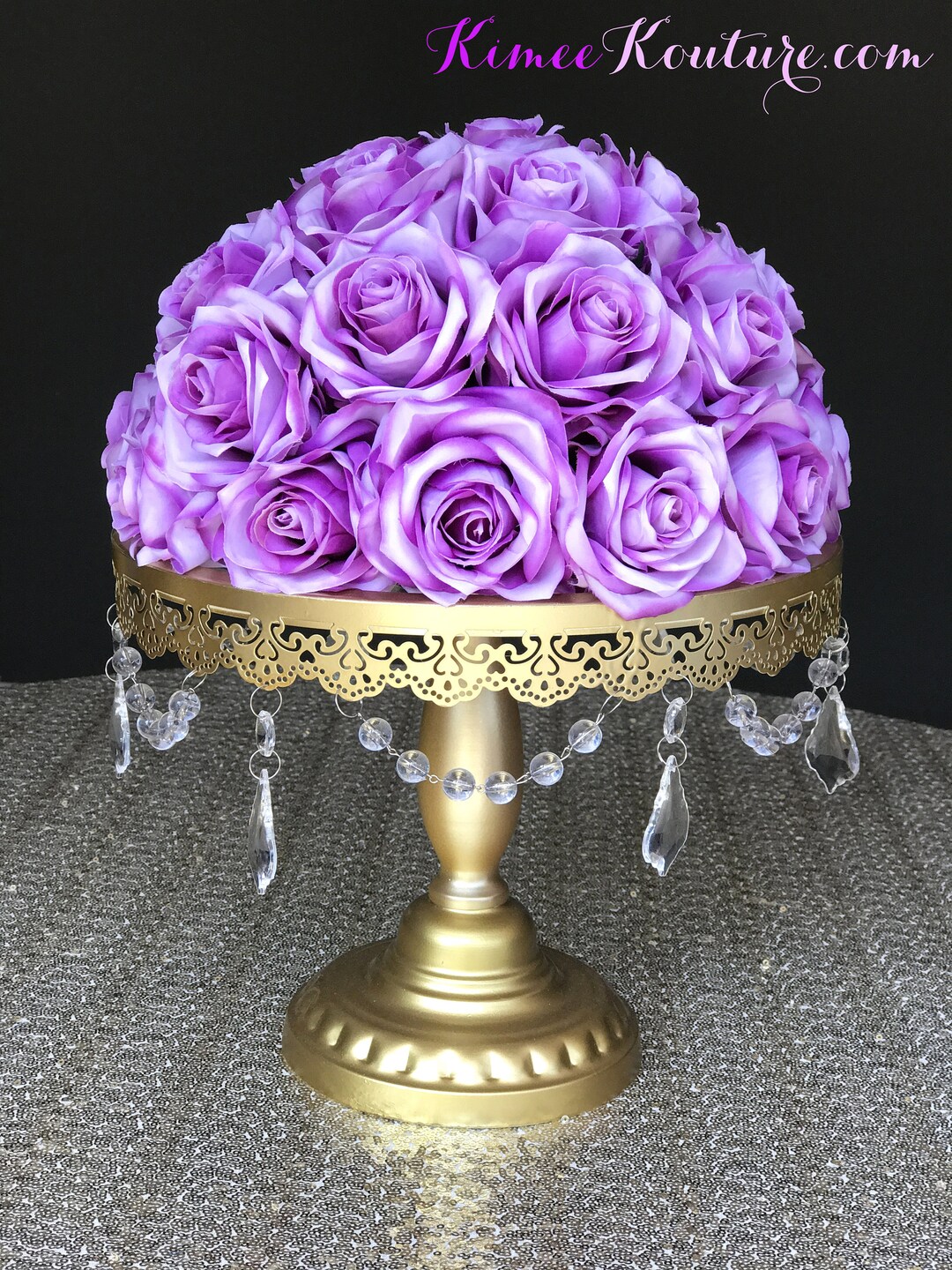 PURPLE OMBRE Rose Arrangement. Purple Wedding Centerpiece. Purple and