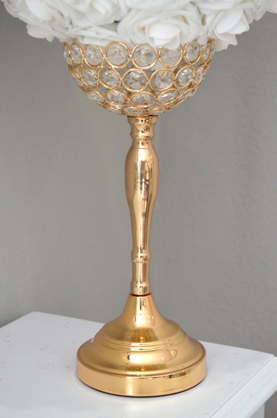 Rhinestone GOLD Candle Holder Bling Pomander Holder Crystal Etsy