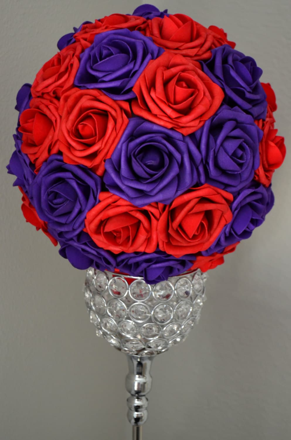 PURPLE and RED Flower Ball Mix. Wedding Centerpiece. Kissing - Etsy