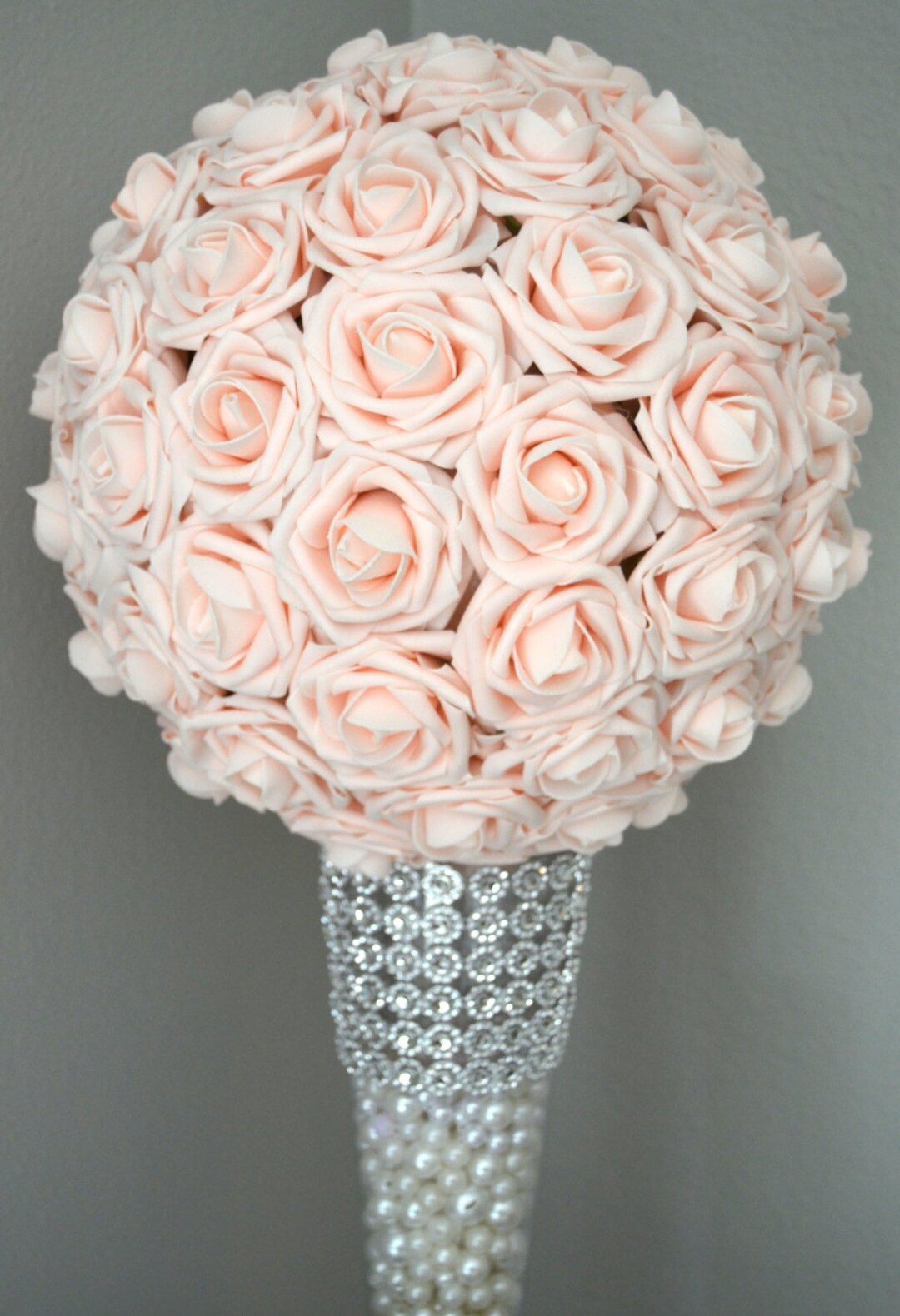 PINK BLUSH Kissing Ball. Wedding Centerpiece. BLUSH Flower Ball