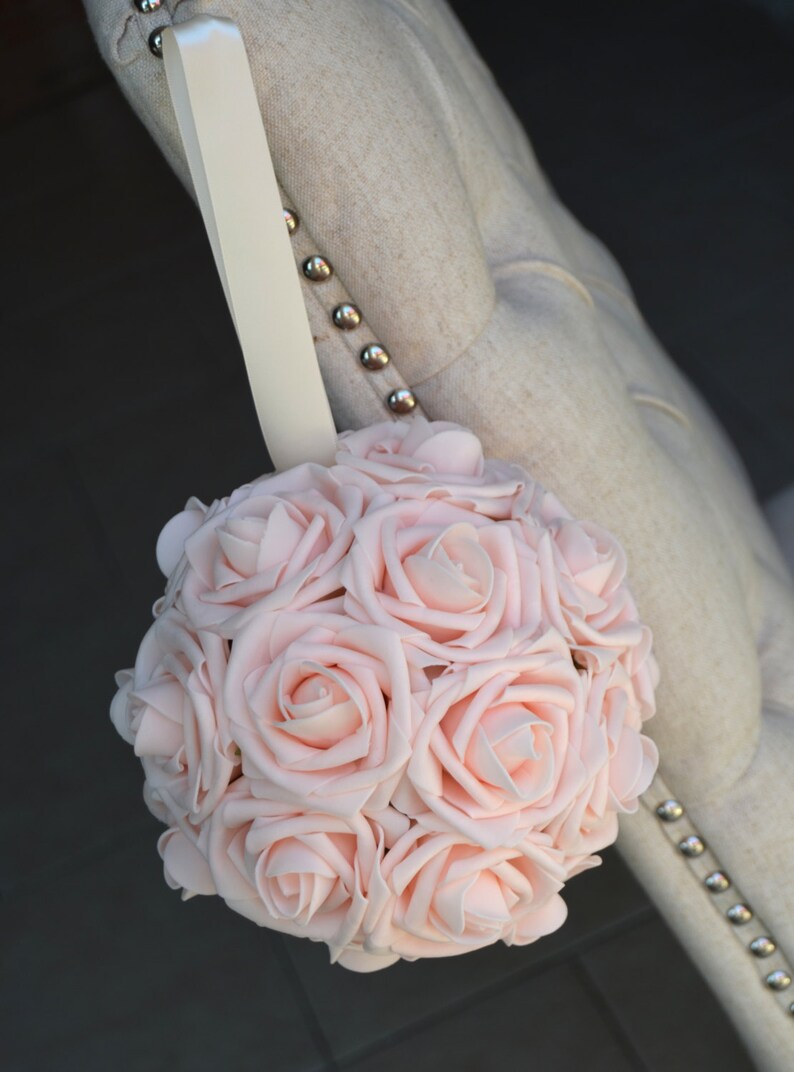 PINK BLUSH Kissing Ball Flower Ball Wedding Centerpiece Flower Etsy