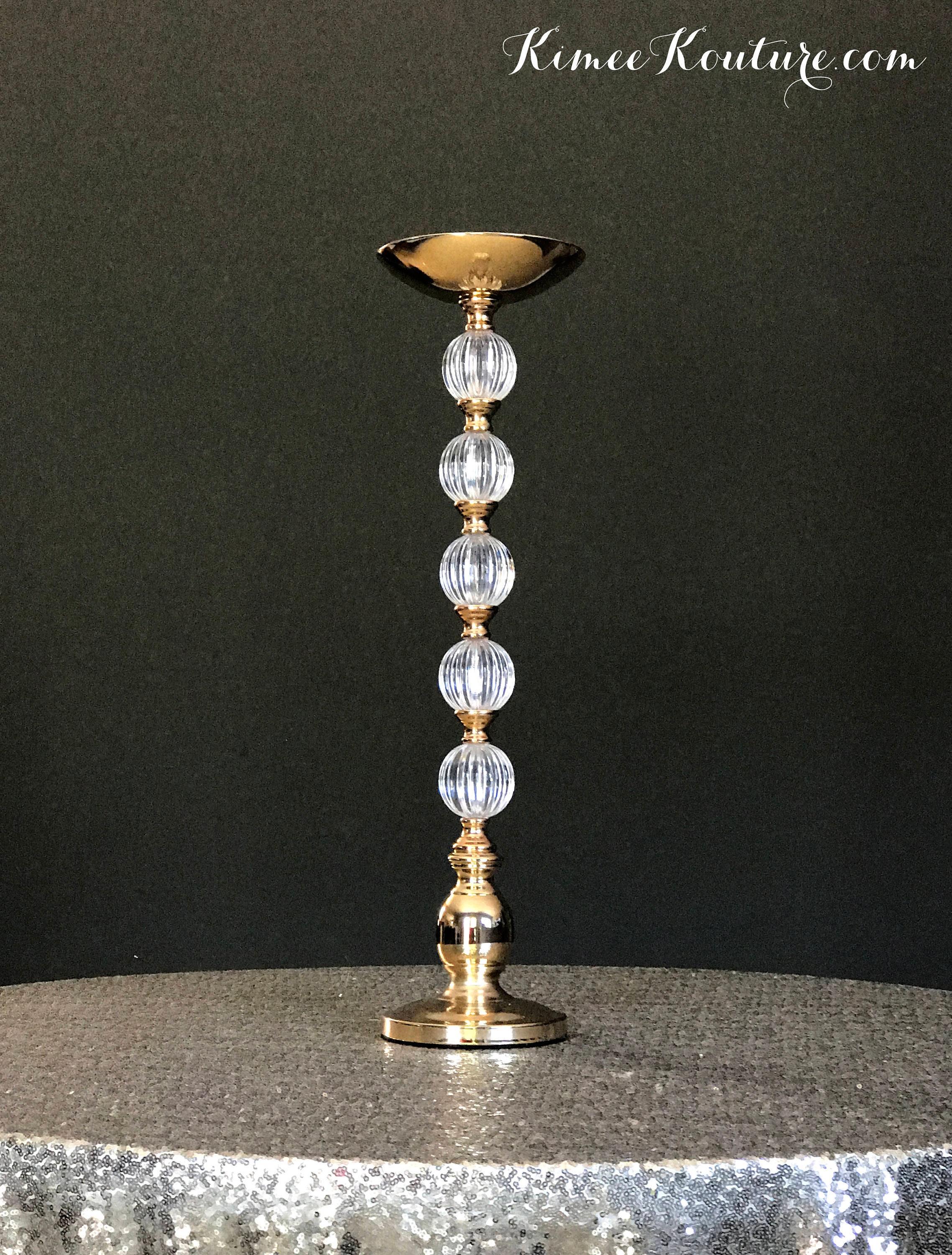 GOLD Stand With CRYSTAL ACCENT. Gold Vase. Gold Wedding Etsy