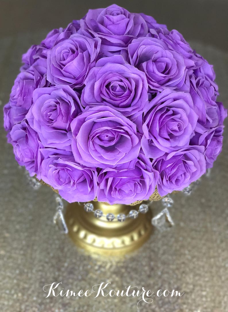 LAVENDER Rose Arrangement. Lavender Wedding Centerpiece. Etsy