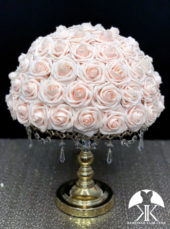 Pink Blush Rose Arrangement Pink Blush Wedding Centerpiece Etsy