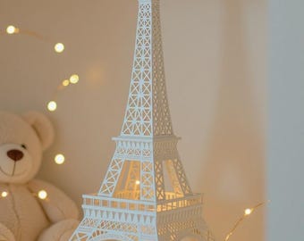 White Eiffel Tower Centerpiece: Paris Wedding Decor