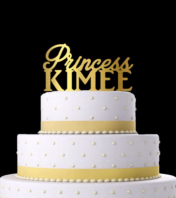 Princess Cake Topper Custom Cake Topper With Name Choose Etsy