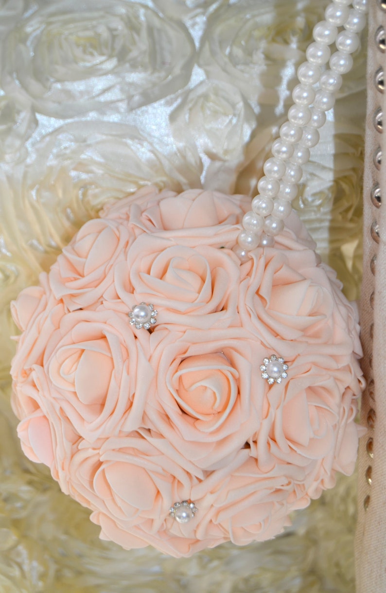 PEACH BLUSH Premium Real Touch Foam Rose Flower Ball Wedding Etsy