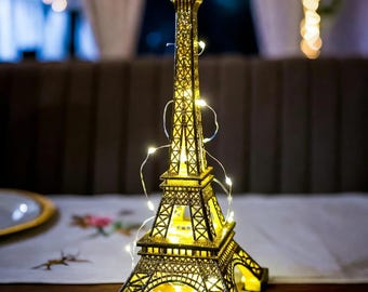 LED Fairy light Eiffel Tower Centerpiece: Paris Theme Party Decor