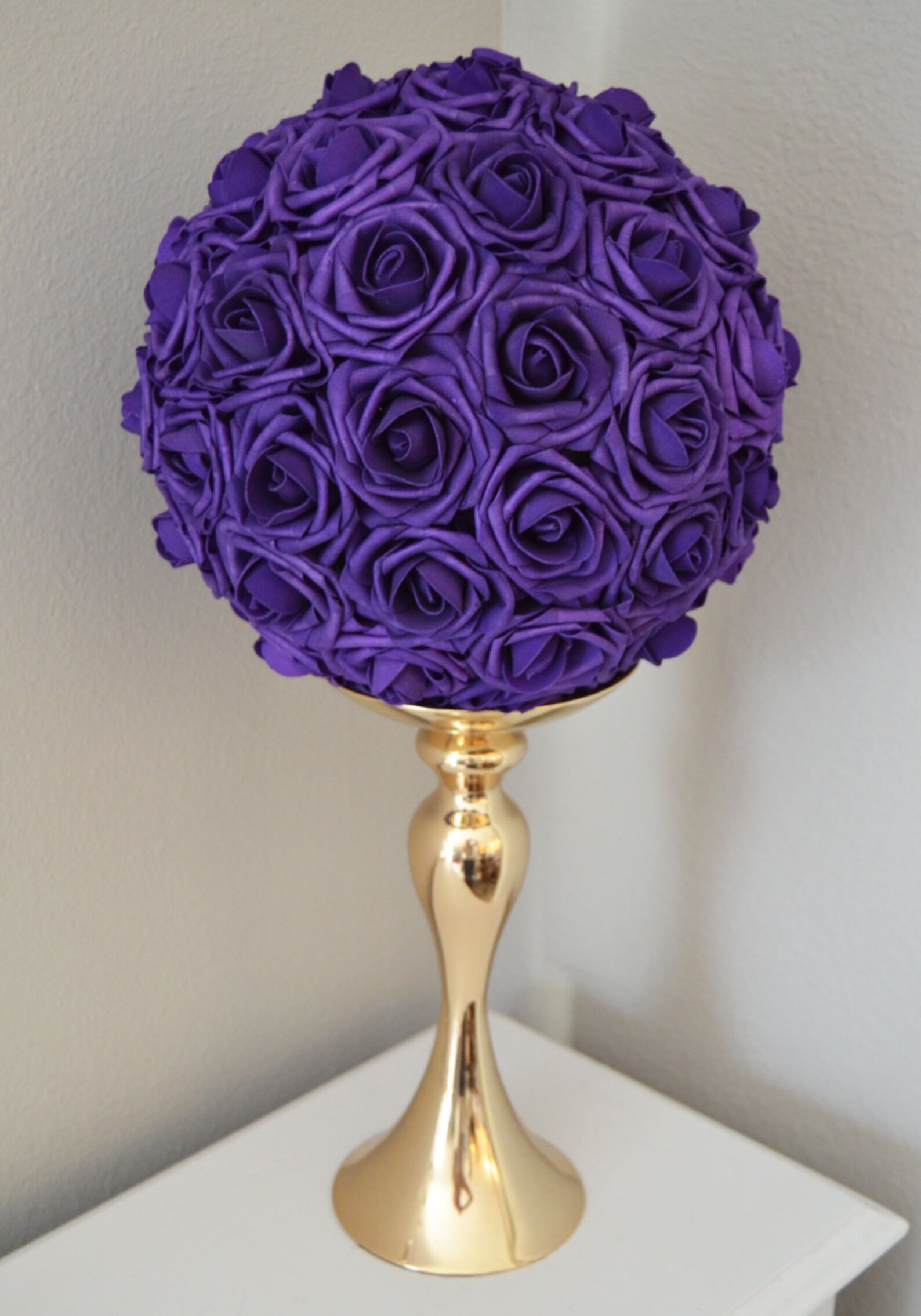 PURPLE Flower Ball Premium Real Touch Foam Rose WEDDING Etsy Singapore