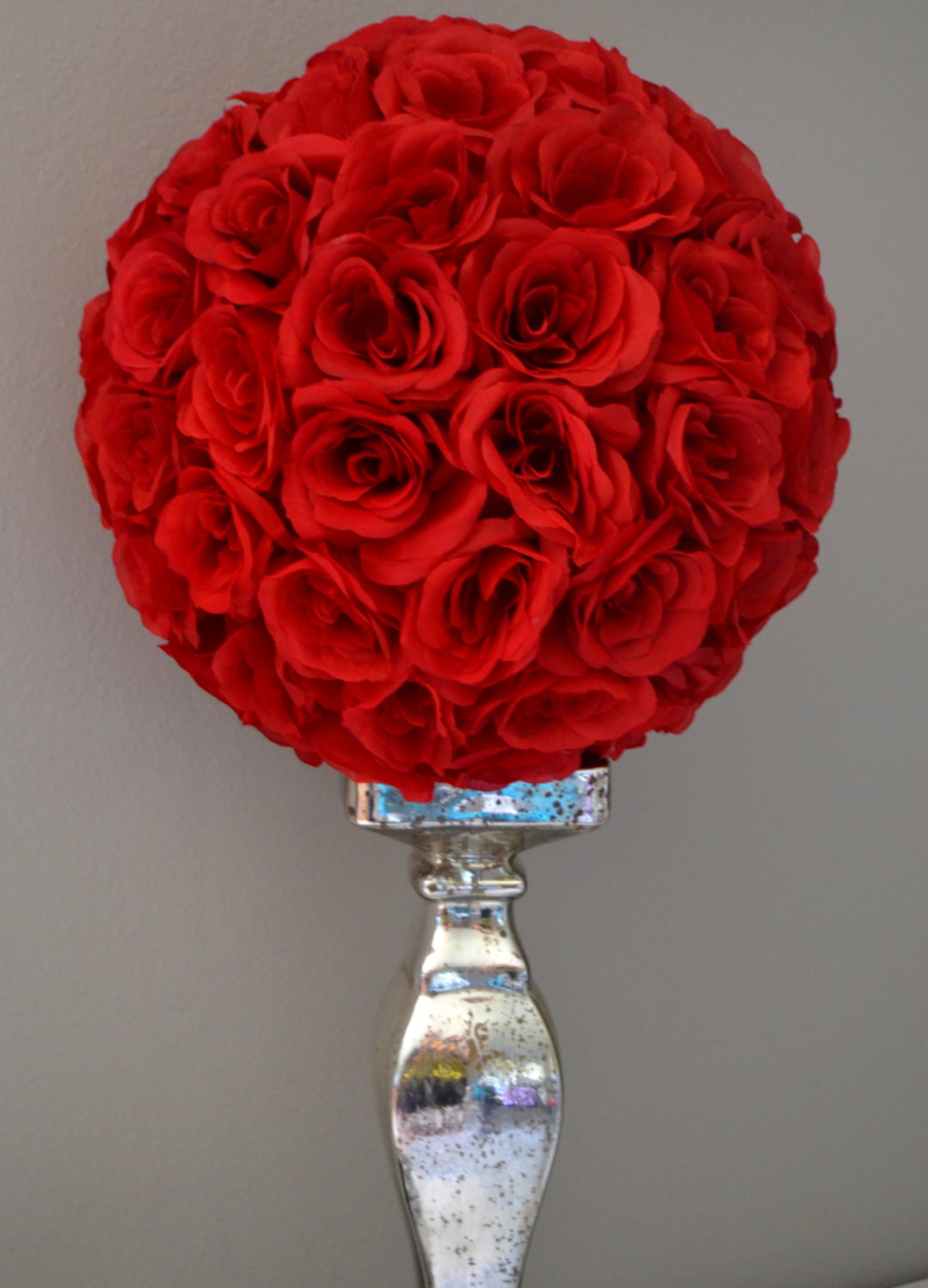 RED Flower Ball. Red Kissing Ball. Red Pomander. Red WEDDING Etsy