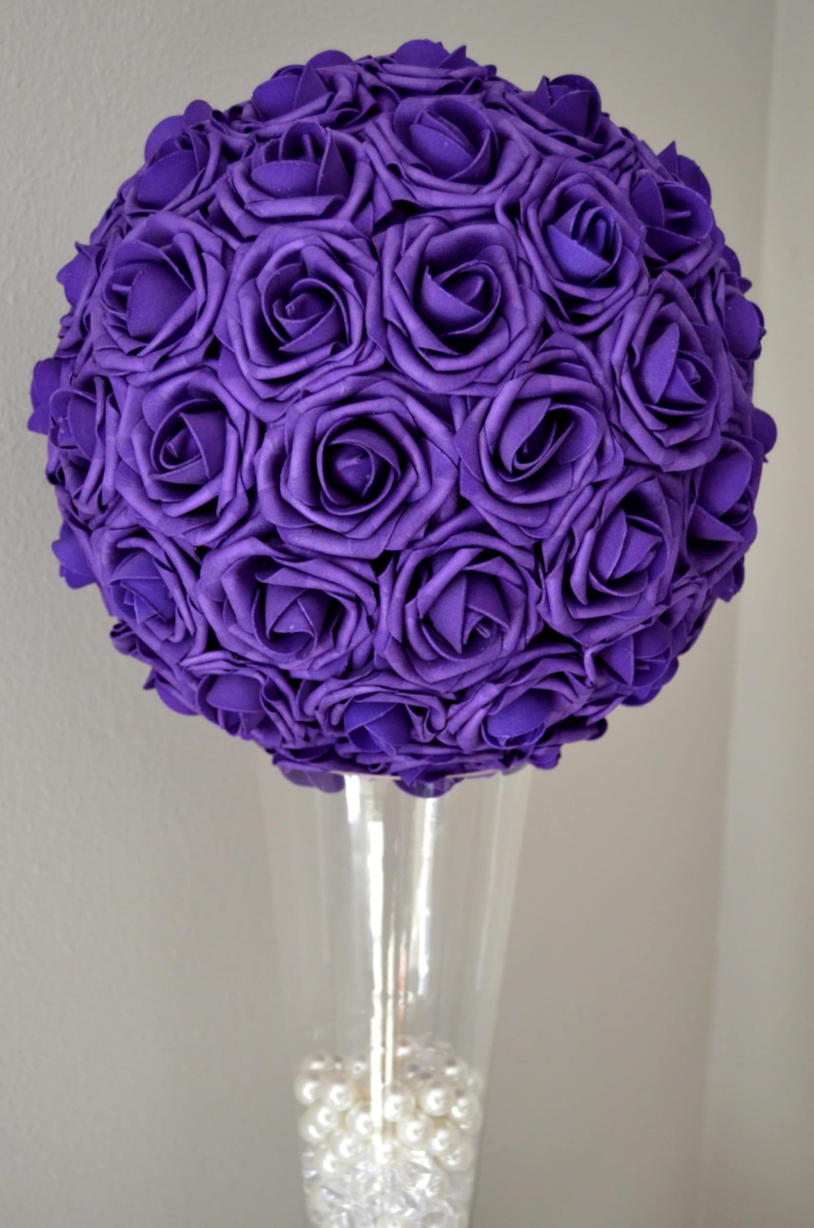 PURPLE Kissing Ball. WEDDING CENTERPIECE. Pomander Flower Etsy