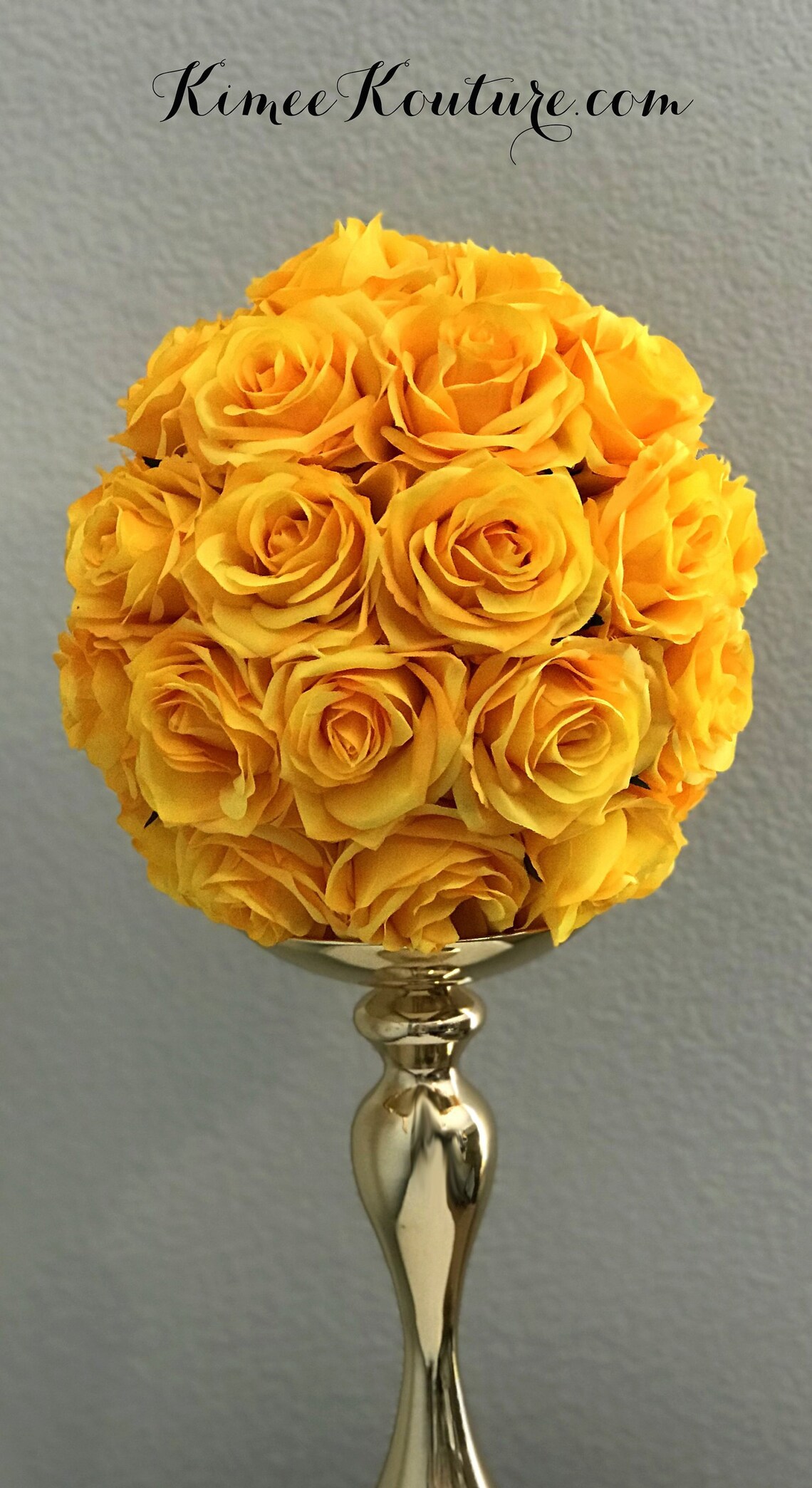 YELLOW Flower Ball. YELLOW Kissing Ball. Real Touch Silk Rose Etsy