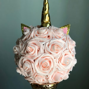 UNICORN Party Centerpiece Unicorn Birthday Party Unicorn Decor Unicorn Decoration Unicorn Flower Ball. Baby Shower. Pick Rose & Horn Color. image 8