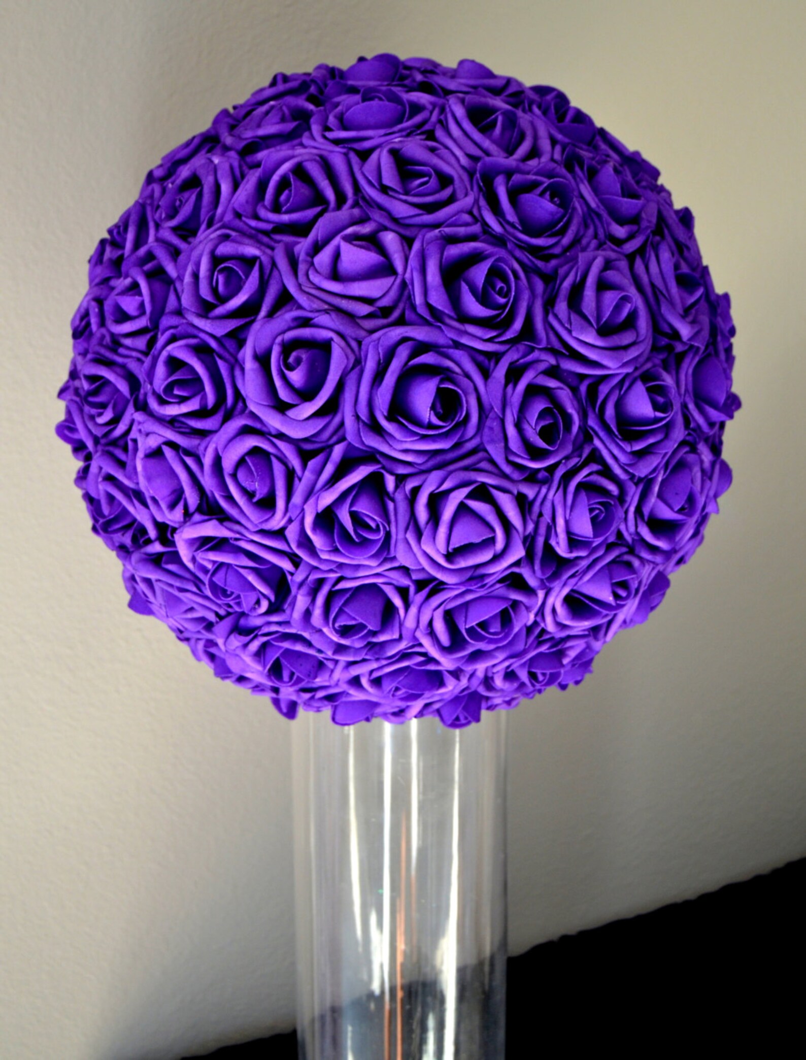 PURPLE Flower Ball. Wedding Centerpiece. Kissing Ball. Etsy