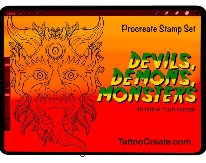 Devils, Demons, Monsters Procreate Stamp Set